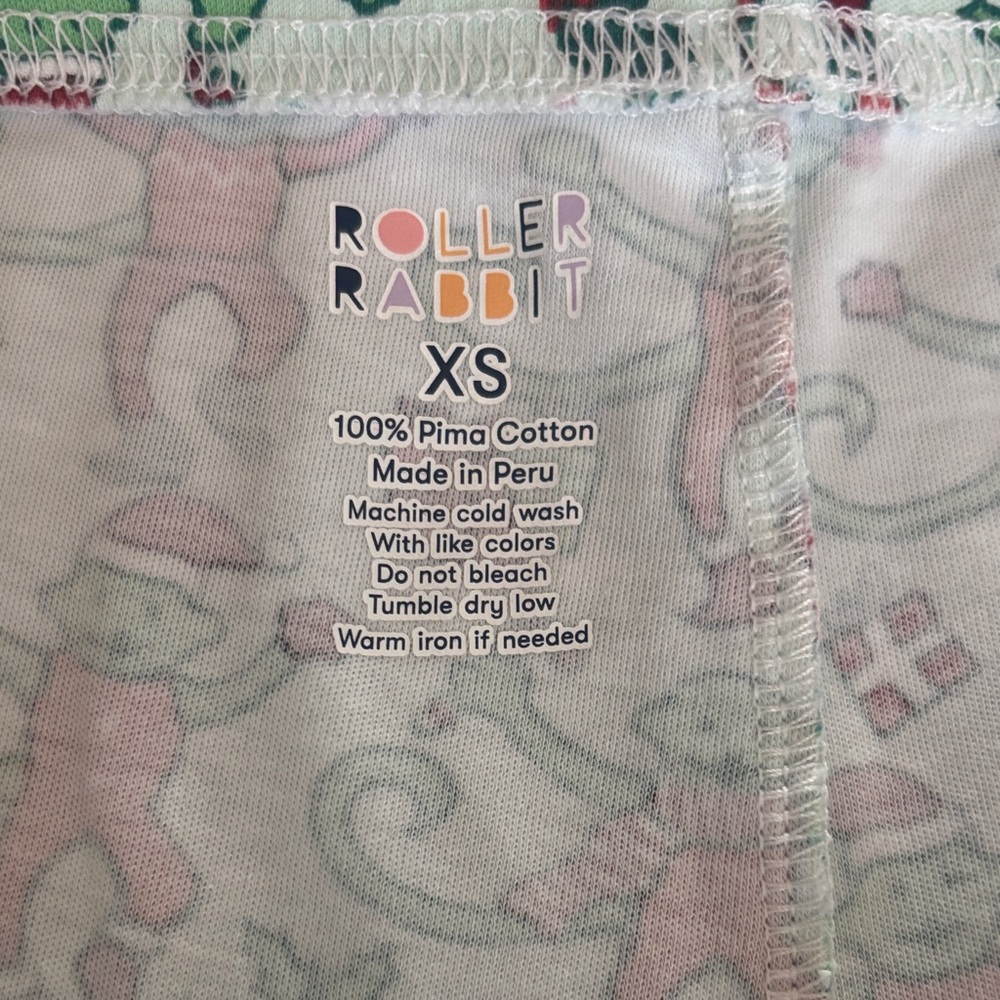 Roller Rabbit Mint Green Holiday Monkey Print Pajama Nightgown - Picture 6 of 6